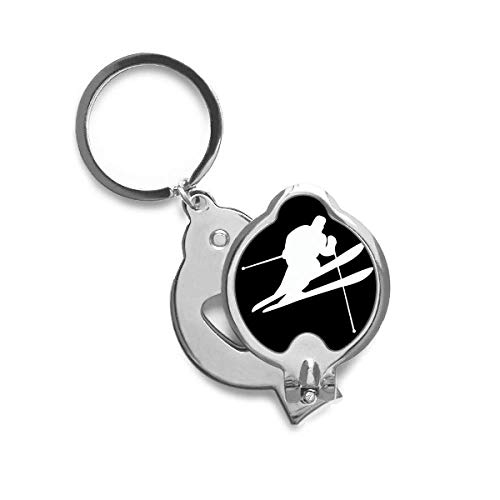 Coupe-ongles ski sports d'hiver silhouette noire accessoire manucure original