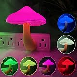 UTLK LED Mushroom Night Light Lamp with Dusk to Dawn Sensor,Plug in LED Bed Cute Mushroom Nightlight