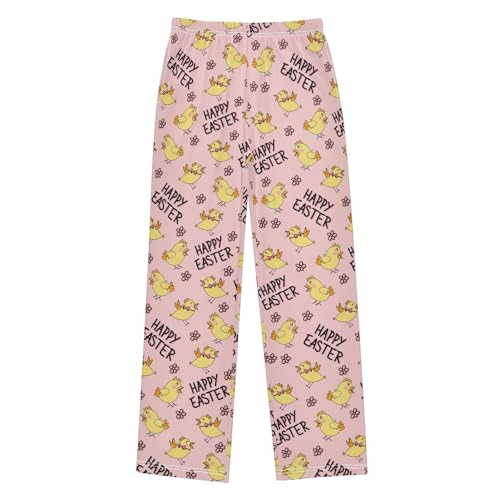 ZZXXB Happy Easter Chicken Boys Long Pants Soft Trousers Elastic Waist Kids Lounge Bottoms with Pockets S-XL