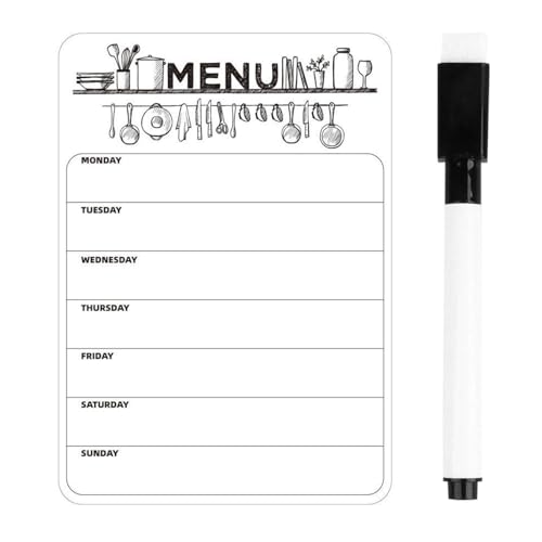 Tablero De Mensajes Magnéticos De 1 Pieza Y Pluma De Pizarra Negra De 1 Pieza, Tablero De Mensajes Del Refrigerador, Mini Bloc De Notas, Tablero De Mensajes De Menú.