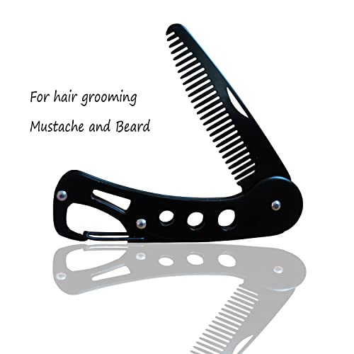 Beard Comb Stainless Steel Folding Beard Comb Portable Wallet Pocket Comb For Men #TOP5