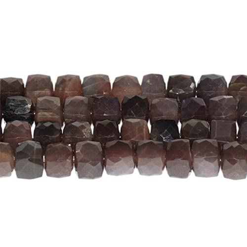 Pierre de lune chocolat cubes 7-8mm pour fabriquer vos bijoux bohèmes chic de l'été