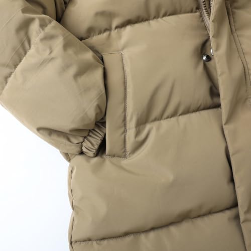 HILEELANG Toddle Boy Girl Puffer Jacket Coat Hood Mid Length Big Pocket Light Weight Warm Padded Winter Outwear3