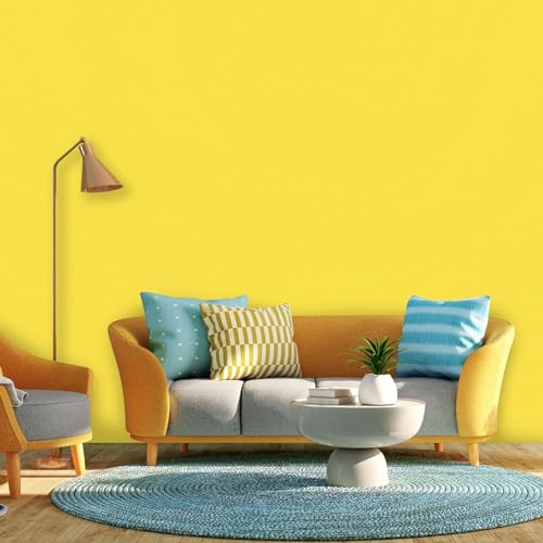 Image of Wall Stickers Pure Yellow Matt Wallpaper Decal DIY PVC Self-Adhesive Wallpaper for Office, Home Decorative(24x200, Yellow Mat)