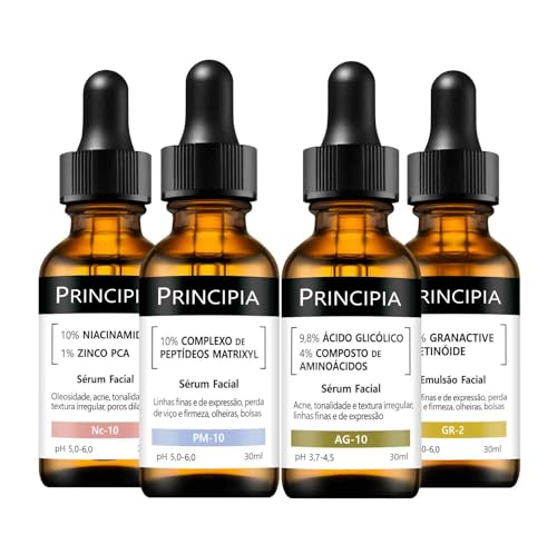 Principia Kit Anti-Idade 4 Séruns Niacinamida + Peptídeos + Glicólico