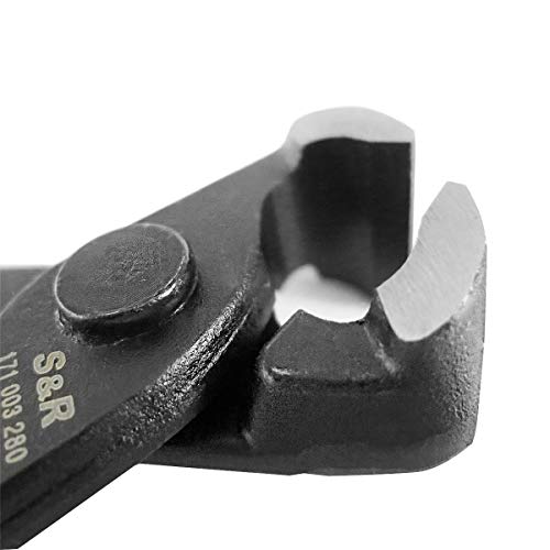 S&R Kneifzange 280 mm Chrom-Vanadium Stahl, beschichtete Griffe, Monierzange Flechterzange, Beisszange Drahtzange Schneidzange 280 mm