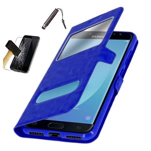 - ETUI HOUSSE COQUE SAMSUNG GALAXY Bleu J5 2017 SM-J530F + FILM VERRE TREMPE + STYLET *** PLUSIEURS COULEURS DISPONIBLES *** PLUSIEURS COULEURS DISPONIBLES *** PLUSIEURS COULEURS DISPONIBLES** (BLEU)