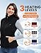 Zylyva Heated Vest Women with 18400mAh 7.4V Battery - Sherpa Fleece Warming Vest with Pockets，Washable Electric Vests，Black,S