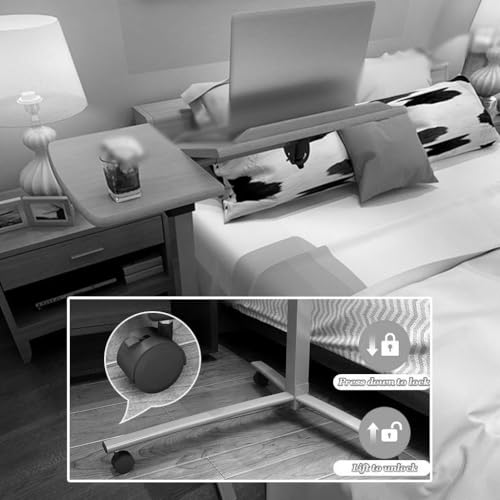 Biurko stojące o regulowanej wysokości, ruchome biurko boczne, zdejmowane biurko na laptopa, regulacja kąta, łatwa instalacja, uniwersalna i przenośna stacja robocza