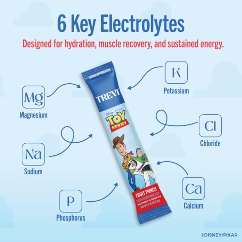 Image of TREVI Electrolytes Powder Packets, Sugar Free Hydration Fruit Punch 20 Pack | Essential Daily Drink Mix, 0 Sugar, Magnesium, Potassium, Vitamin C, Calcium, B6 & B12 Vitamins