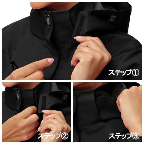 TBMPOY レディースマウンテンパーカー ブラック-02 M