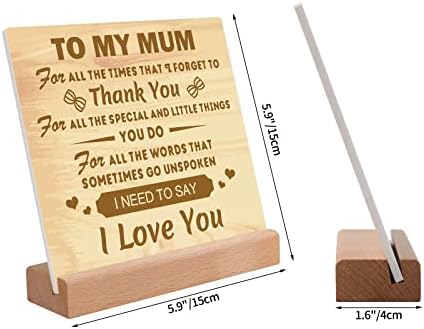 KAAYEE Mothers Day for Mum Gifts, Acrylic Plaque Ornaments Birthday Gifts for Mum, Presents for Mum on Her Birthday from Daughter Son, Mothers Day Christmas Xmas Gifts for Mummy (To Mum 2)