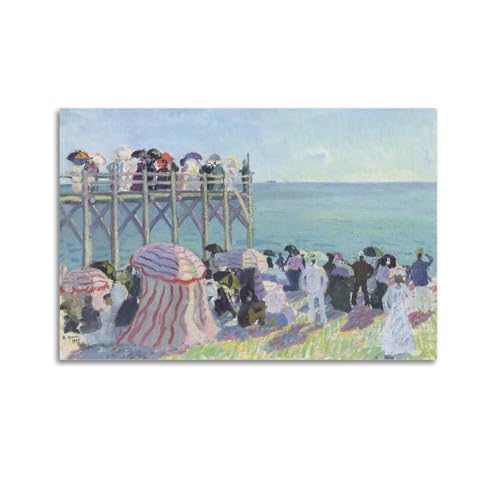 Cuadro en lienzo de lujo neutro inspirado en Dufy, póster artístico de alta calidad 40x60