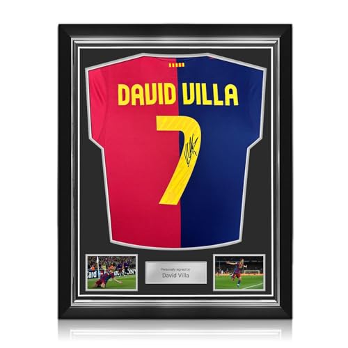 Exclusive Memorabilia Camiseta del Barcelona 24 25 firmada por David Villa. Marco