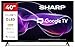 SHARP 40HF3365E – Google TV, 40" FHD, Rahmenlos, 60 Hz, QLED, Google Assistant mit Mikrofon, Chromecast, Bluetooth, 2x8 W Sound, 3X HDMI, 2X USB, Farbe: Schwarz