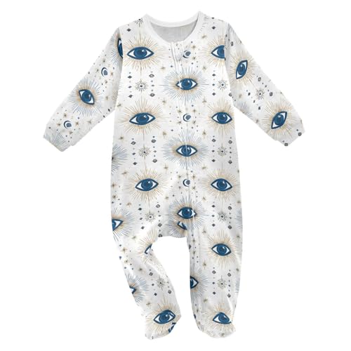 Image of Dussdil Baby One-Piece Footies Newborn Rompers Pajamas Cotton Footed Pjs for Sleep Play Boys Girls 3-24M 1Year Old