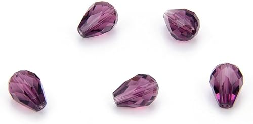 Miniatura 3 de Adabele - 24 cuentas de cristal sueltas de lágrima facetada austriaca de 0.315 pulgadas, amatista compatibles con 5500 cristales de Swarovski