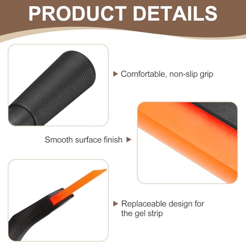 Image of HARFINGTON 3pcs Squeegee 5 Inch Length Auto Water Blade Shower Squeegee with Non-Slip Handle for Car Windshield Window Cleaner Glass Door, Orange