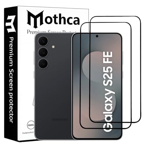 Image of Mothca Military-Grade Tempered Glass Screen Protector Compatible for Samsung Galaxy S25 FE with Edge to Edge Coverage - Case Friendly, Anti-Scratch & Bubble-Free Installation Kit (Pack of 2)