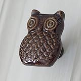 LBFEEL Ceramic Owl Knobs Drawer Pull Handle Dresser Knobs for Child's Room Kitchen Cabinet Knobs for Kids (Brown)