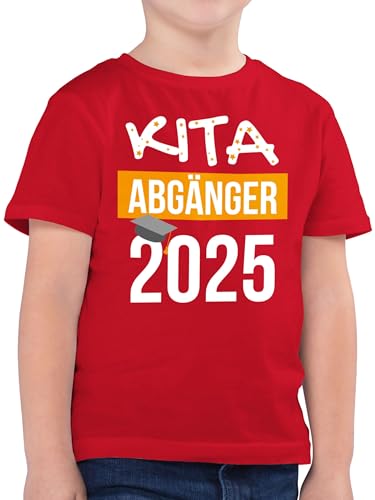 Kinder T-Shirt Jungen - Einschulung Junge - Kita Abgänger 2025-140 (9/11 Jahre) - Rot - Abschied Shirt Kindergarten einschulungsshirt schulanfänger kiga Schule Tshirt 1.schuljahr Tshirts