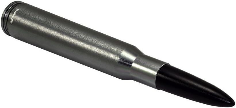 VMS Racing 50 Cal Caliber GUNMETAL BLACK TIP BULLET ANTENNA in Heavy Gauge Billet Aluminum Short Compatible with Jeep Wrangler JK Sahara Sport Rubicon Unlimited Fifty 2007-2020
