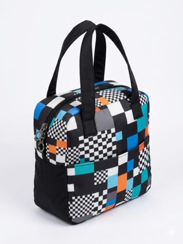 Image of Insulated Lunch Bag for Men & Women | 9.25 litres Large Capacity| 1000D Fabric | Bounded Satin Fabric | Water-Resistant & Leakproof | Durable Lunch Carrier with Double Handles (Multicolor)