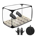 Mushroom Cultivation Still Air Box - Foldable Transparent Mushroom Grow Tent Kit, Mushroom Growing Kit Box with Gloves, Portable Mushroom Grow Bag for Mushroom Mycology Spores Scientist(90*60*60CM)