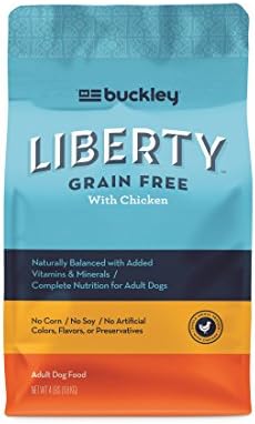 Buckley Liberty Nutrient Rich Grain-Free Small Kibble Dog Food, Chicken, 4 Lb