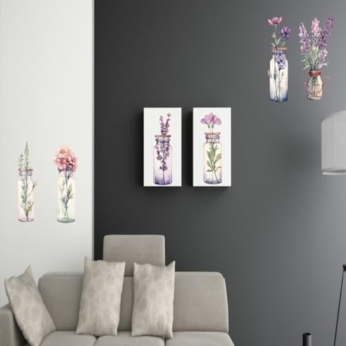 6 Piezas Vinilos Decorativos Floreros de Cristal para Pared miniatura 3