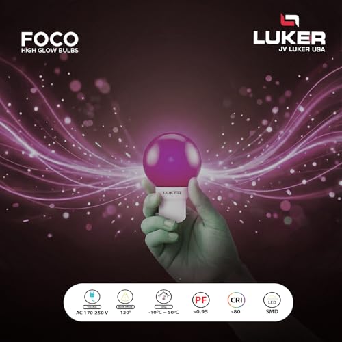 Image of LUKER JVLuker 0.5W LED Bulb B22 Base Energy Efficient Light 120 Degree Wide Beam Coverage High CRI Lights for Home and Office Indoor & Outdoor, 1 Year Warranty (Pack of 20, PINK)