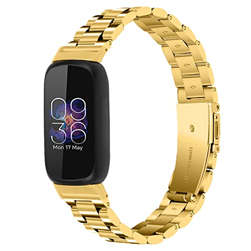 Limque Stainless Steel Band Compatible with Fitbit Inspire 3, Adjustable Metal Watch Bands...
