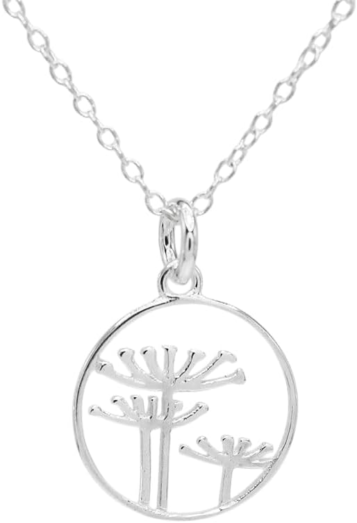 Sterling Silver Small Dandelion Pendant Charm necklace 18"