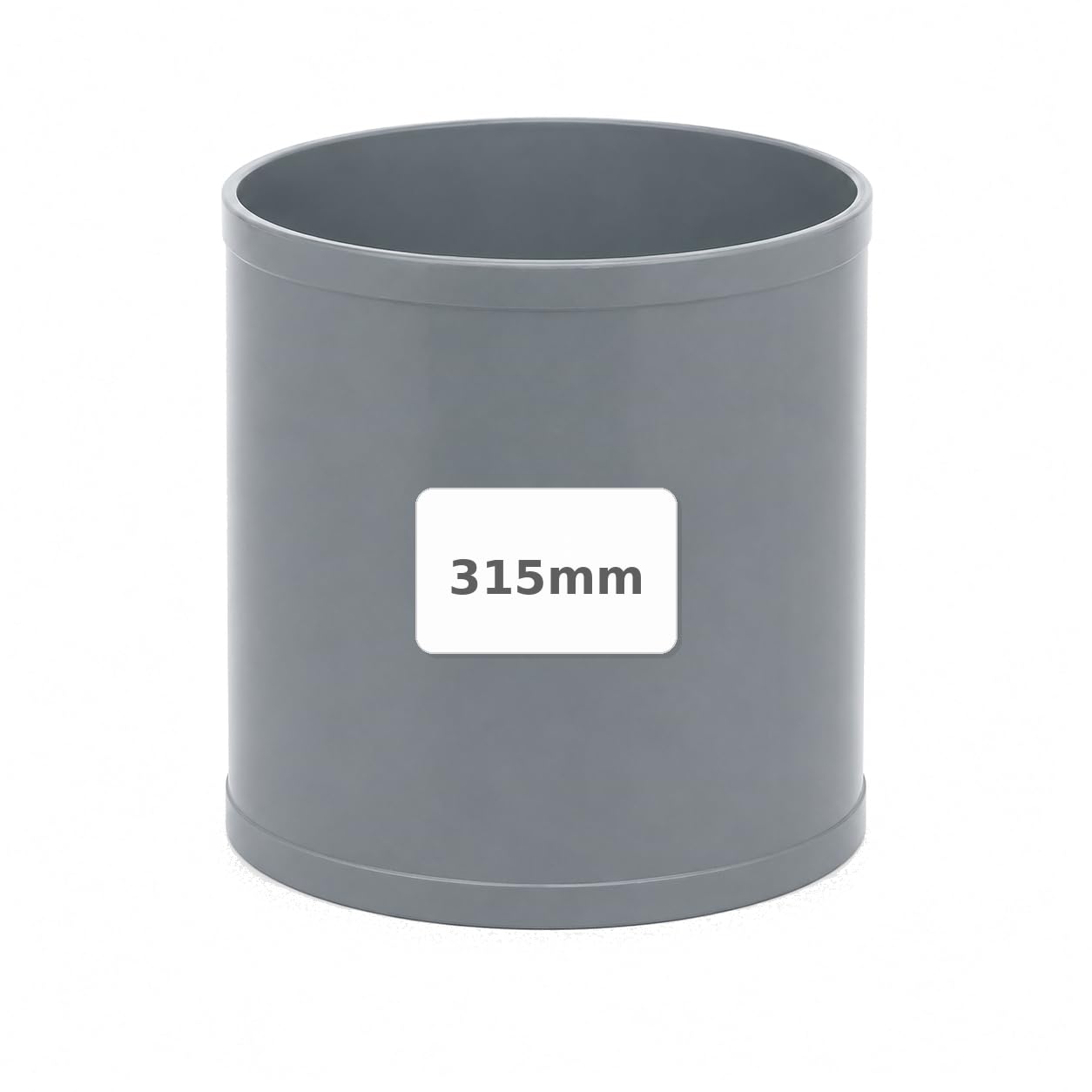 Manguito PVC para Unión de Tuberías de Saneamiento y Evacuación | Conector Recto para Empalmar Tubos PVC | Accesorio de Fontanería Disponible en Varias Medidas (315mm)
