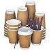 Disposable Coffee Cups To Go with Lids, Stirrers, and Integrated Sleeves | [100 Pack - 12 Ounce] | Recyclable Paper | Travel Cups - Living Balance