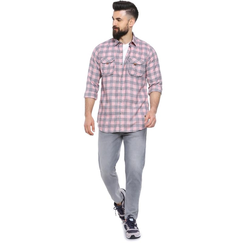Image of CAHOOT Men's Shirt for Casual Wear | Spread Collar | Short Sleeve | Regular Fit | Button Closure | Shirt Crafted with Comfort Fit for Casual Wear