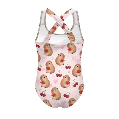 Image of One Piece Swimsuit for Girls Kids Quick Dry Bathing Suit with Crossback Strap Summer Beach Swimwear Size 5T-14
