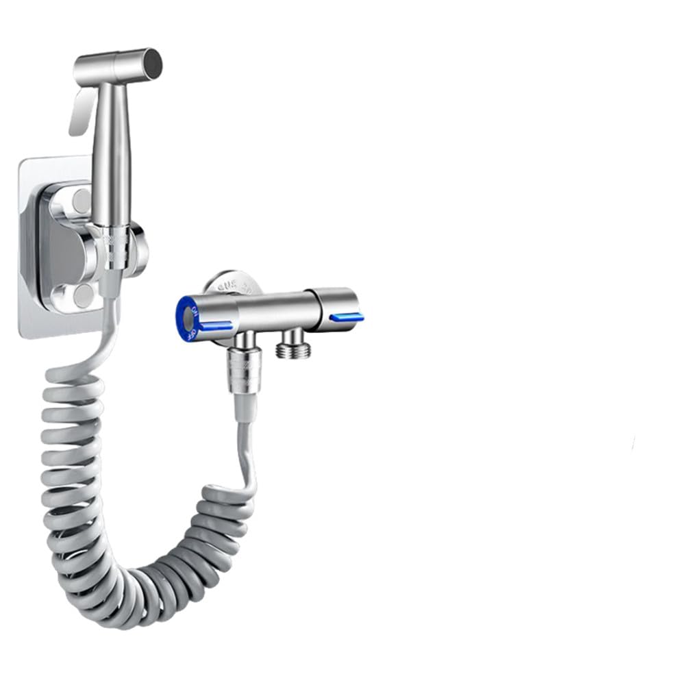 304 inless - Set di spruzzatore per bidet portatile, in acciaio, 4 in 1, con ugello autopulente e doccetta portatile ad alta pressione, rubinetto per bidet