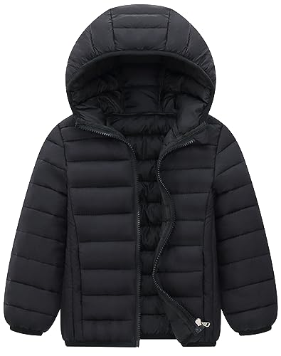 SEAUR - Kid Padded Jackets with Hood Boy Girl Puffer Coat Lightweight Toddler Winter Lining Coat Long Sleeve Zipped Outerwear