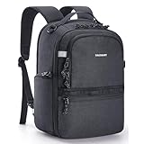 [BAGSMART] カメラバックパック ショルダーストラップ 2-in-1 旅行バックパック DSLR SLR カメラバッグ カメラリュックサック 三脚収納 防水 写真撮影旅行用バックパック