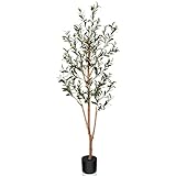 Kazeila Olivier Artificiel 150cm Plantes Artificielles Interieur Plante Artificielle Fausse Plante Décoration Interieur Maison Balcon Déco(1PACK)