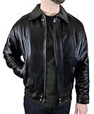 Victory Outfitters Men's Motorcycle Leather Jacket, Polyester Quilted Lining with Zip-Out Removable Liner, Made from Lambskin or Cowskin Leather, 2 Side Hand Pockets for Winter, Sports – Black, Large