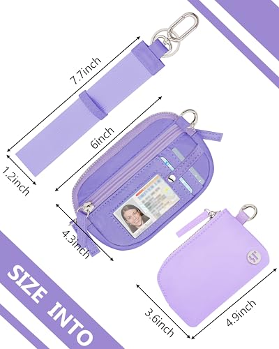Image of Wallet Wristlet for Women, RFID Wallet Keychain with Dual Pocket | Nylon Wristlet Wallet with Coin Purse, ID Window, Card Holder and Small Wallet Design