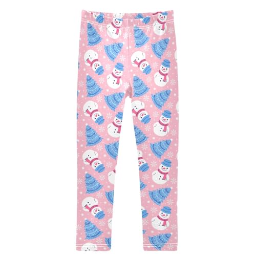 Girls' Leggings Christmas Casual Pants Ankle Length Leggings Comfortable Soft Tights Pants for Girls for 4-10 Years