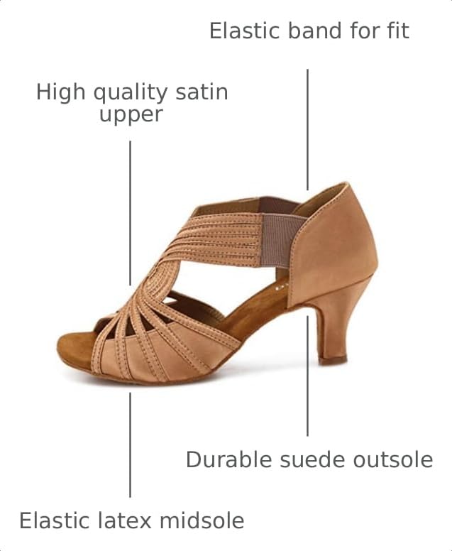 Image of Ballroom Dance Shoes Women Latin Salsa Practice Dancer Shoes 2.5'' Heels YT02