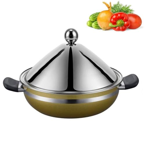 Stainless Steel Moroccan Tagine - 100% Lead-Free – Perfect for Stews and Slow Cooking, Silver Finish
