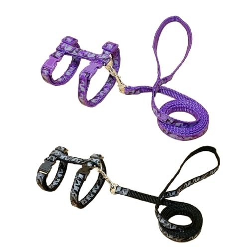 2 Pack Cat Harness and Leash Set with Collar, Escape Proof & Adjustable Kitten...