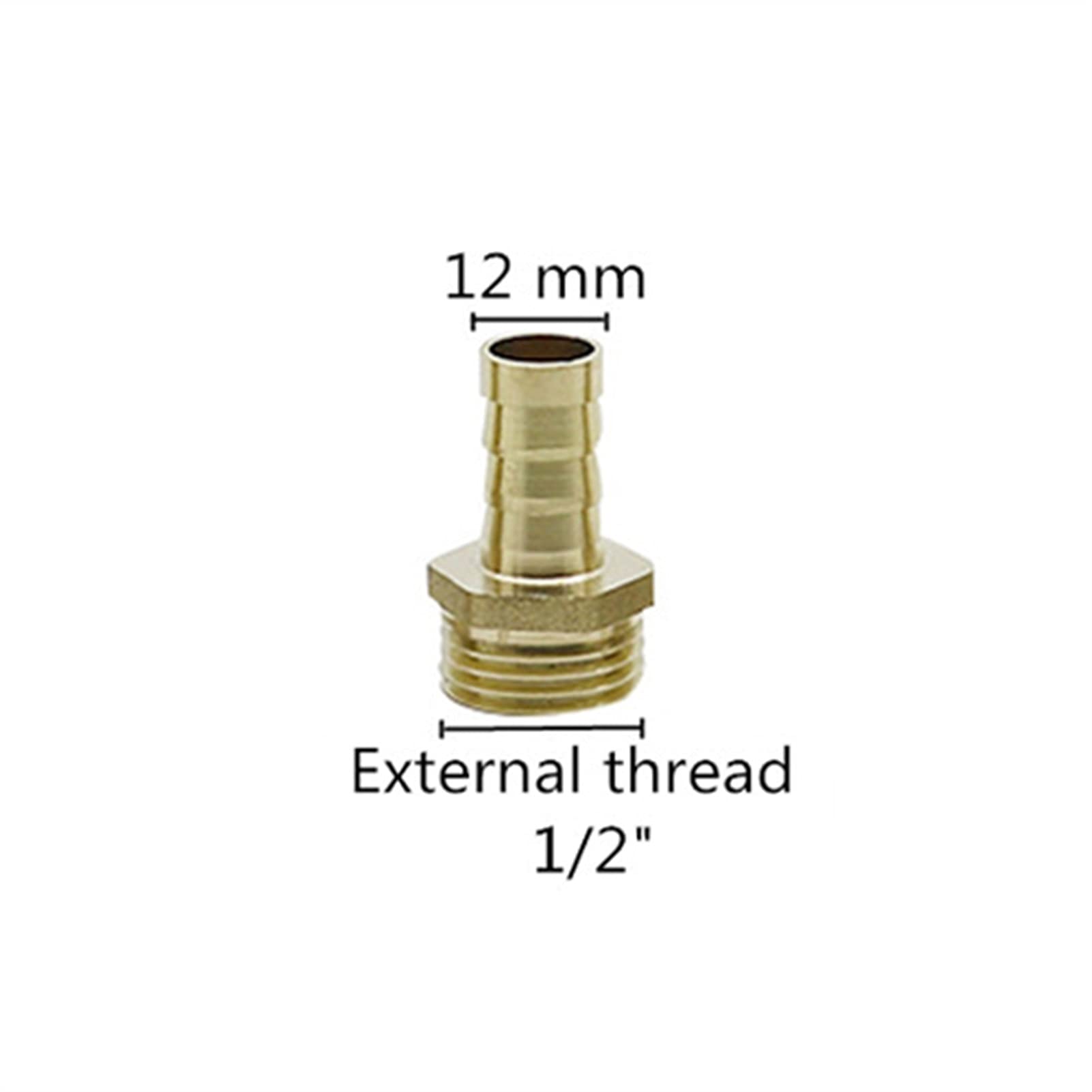 TMP1105 Brass Pipe Fitting, 6mm-19mm Hose Barb Tail 1/2Inch BSP Male Female Connector Joint Copper Coupler Adapter (Color : PC12-04)