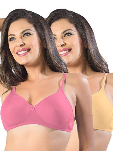 Image of SONARI Womens Non Padded Cotton Bra | Wire Free, Medium Coverage, Seamless Cups, Comfortable Polyester Cotton Blend Fabric | Adjustable Straps, Ideal for Everyday Wear - Smile