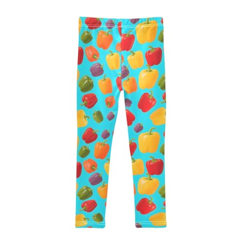 Colorful Bell Peppers Girls Leggings Soft Stretch Workout Yoga Dance Pants for Kids Casual Tights2